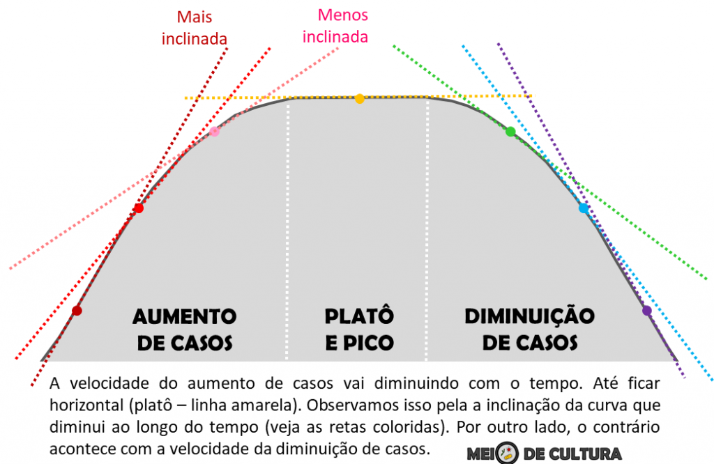 A imagem mostra um gráfica de curva com, indicando o platô.