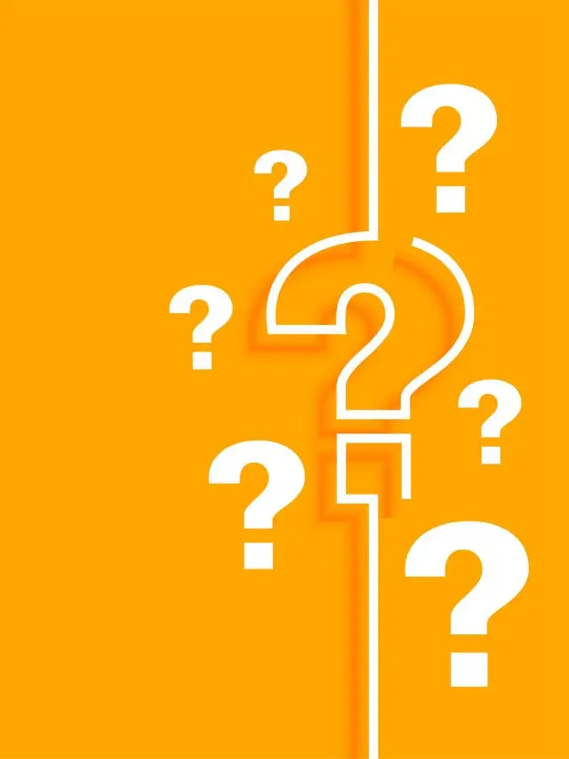 orange question mark background with text space