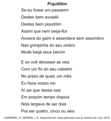 texto de questão sobre poema no Enem